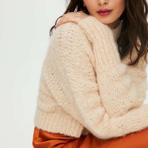 Aritzia Wilfred Lune Sweater Alpaca Cropped Crew neck Wool Giselle xs NWOT - Picture 13 of 13